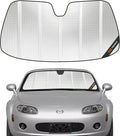 Pigenius Windshield Sun Shade for Mazda MX5 Miata 2006-2015. Reflective Aluminum Film Front Window Sunshade - BLAZBLOCK