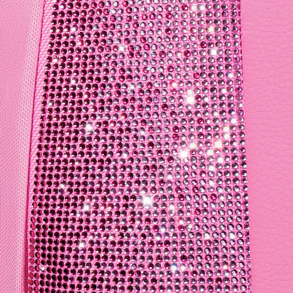 car pass bling diamond pink leather car seat on a desk or shelf