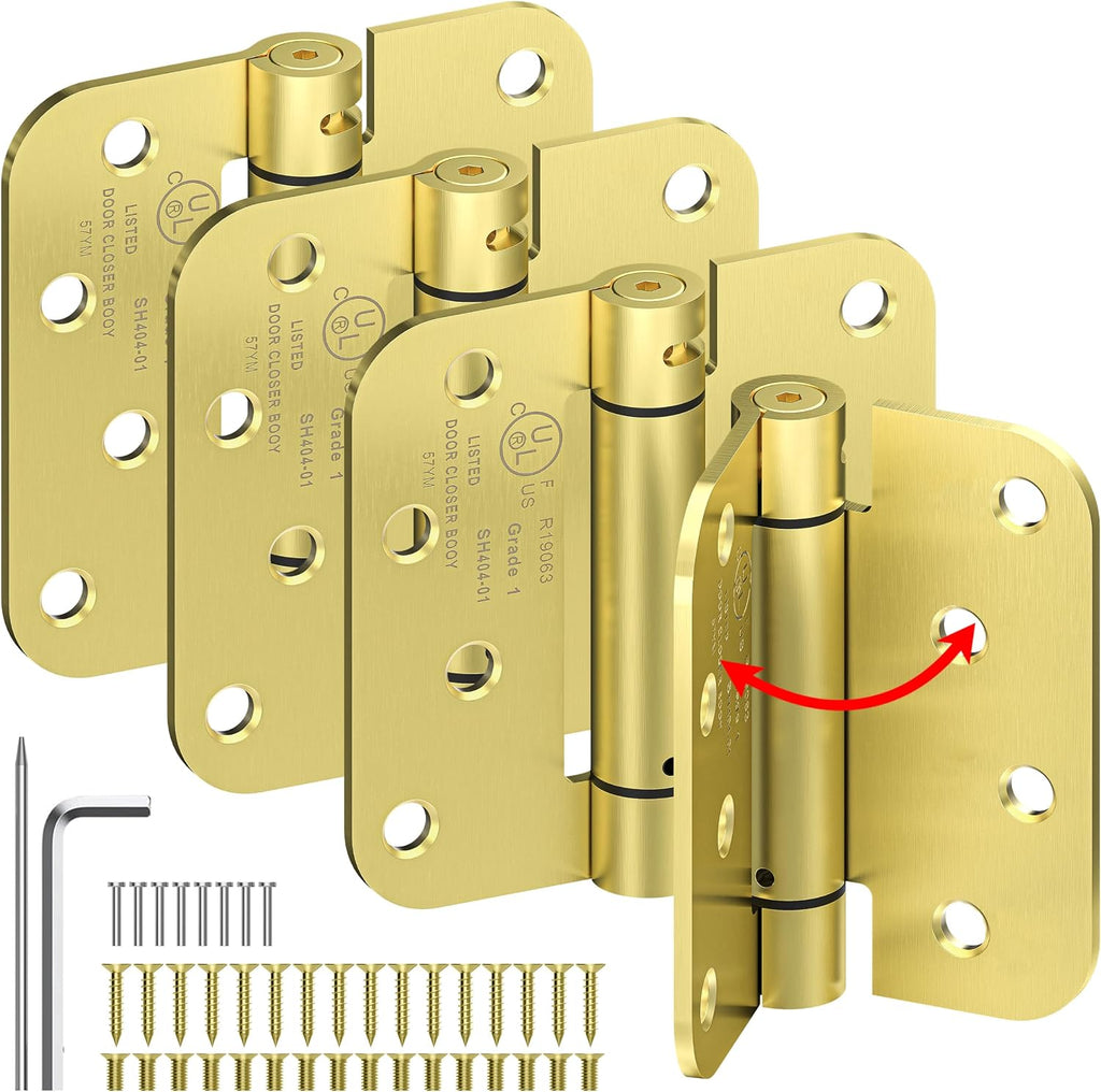 4 inch self closing door hinges,4-pack spring loaded, main product view