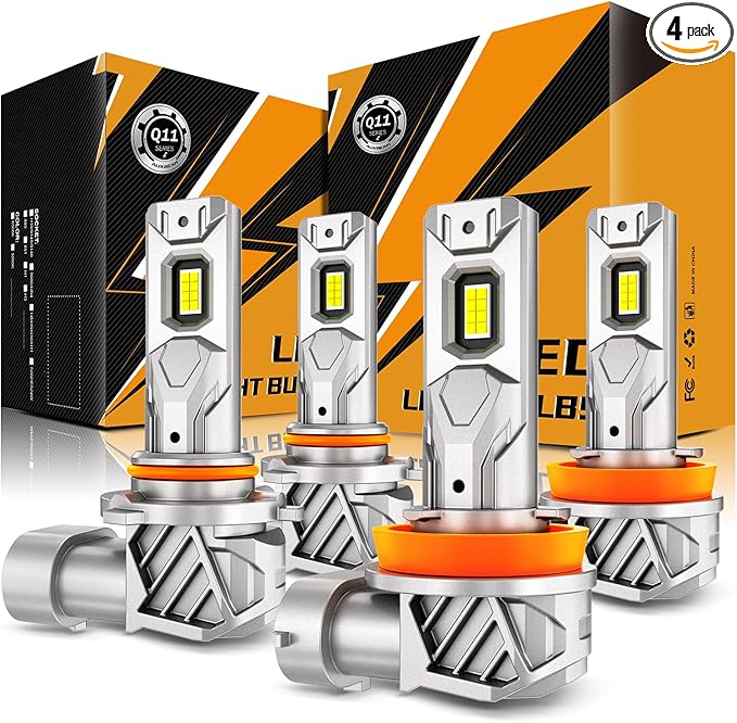 Auxbeam 9005 H11 Fog Light, Super Bright 1:1 Mini Size 6500K White, H8 H9 HB3 by Auxbeam