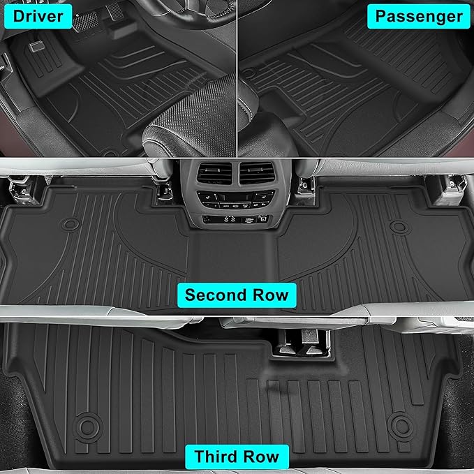 Floor Mats Compatible with Honda Pilot 8 Seats 2016-2022 - Image 2