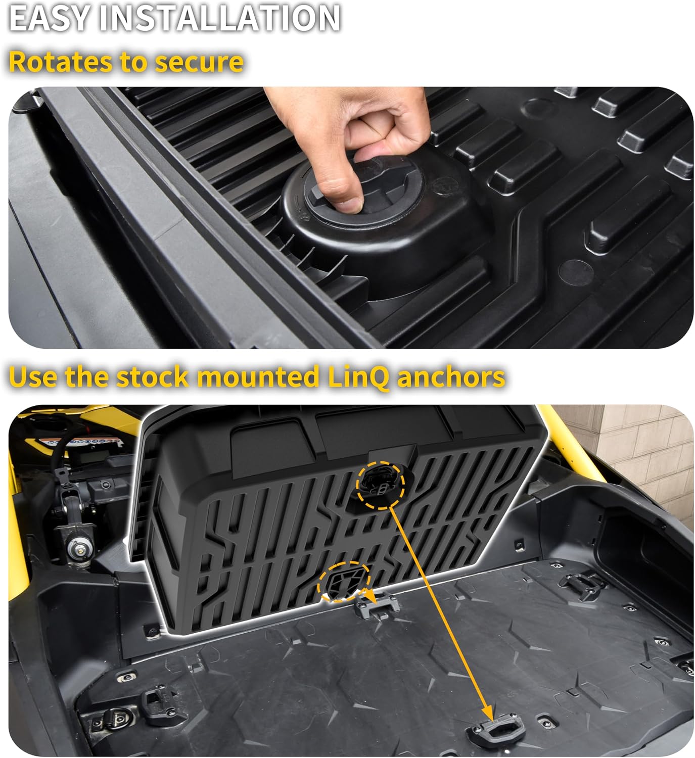 Rear Storage Cargo Box for Can Am Maverick R MAX 2024-2025 Accessories, 96L (25 Gal) Large Rear Trunk Cargo Bed Tools Boxes Bin Replace #715007182