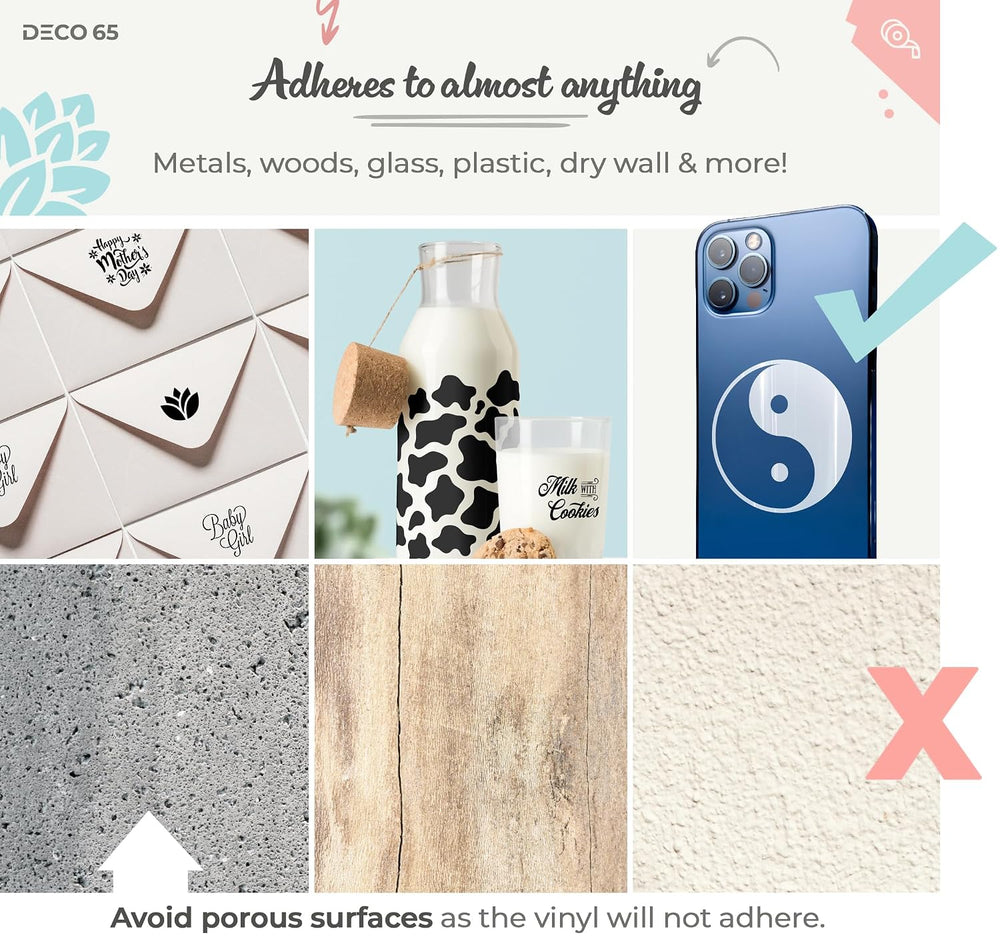 VViViD DECO65 Turquoise Gloss Permanent Adhesive Craft Vinyl (12" x 100ft)