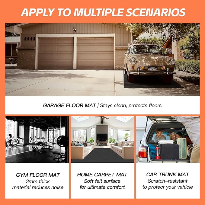 8.2’x 22' Garage Floor Mat & Oil Spill Mat, Heavy Duty Under Car Mat - Image 6