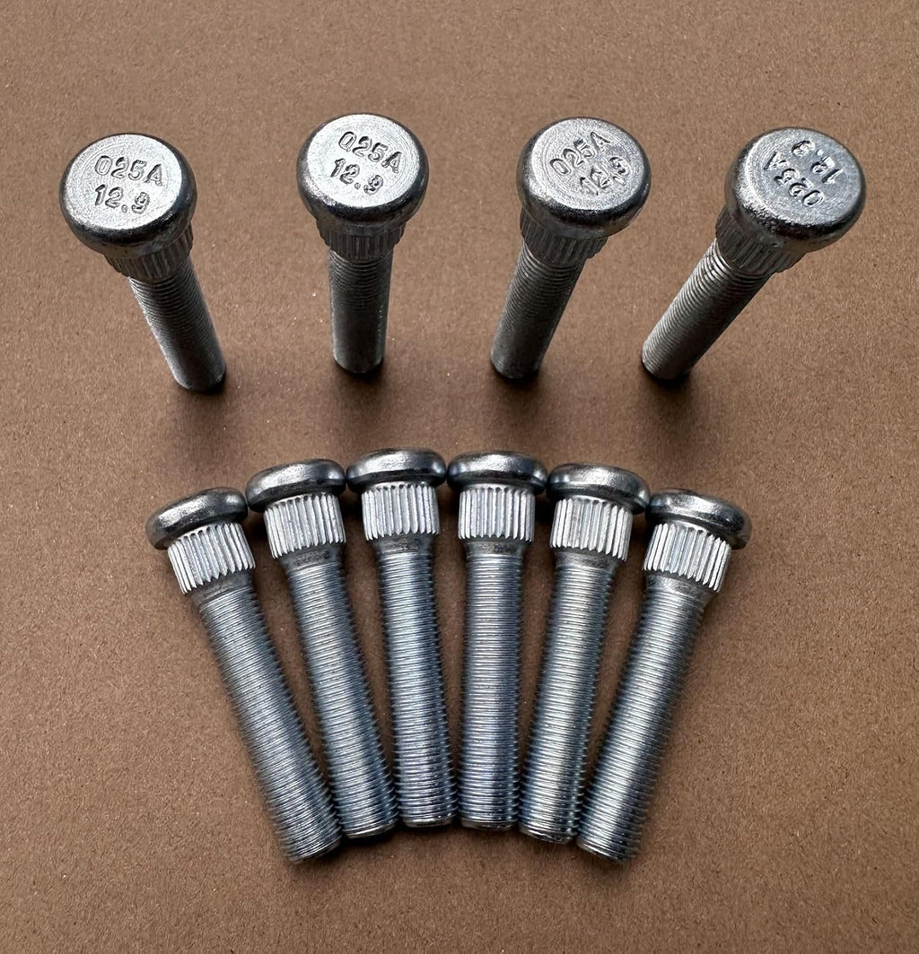 10PCS 1" Extender Longer 7/16-20 Serrated Wheel Studs 0.56 in. Knurl 2.32 in UHL Length Replacement for Elder Buick Oldsmobile Pontiac GMC 1961-1985, Chevrolet 1938-1990