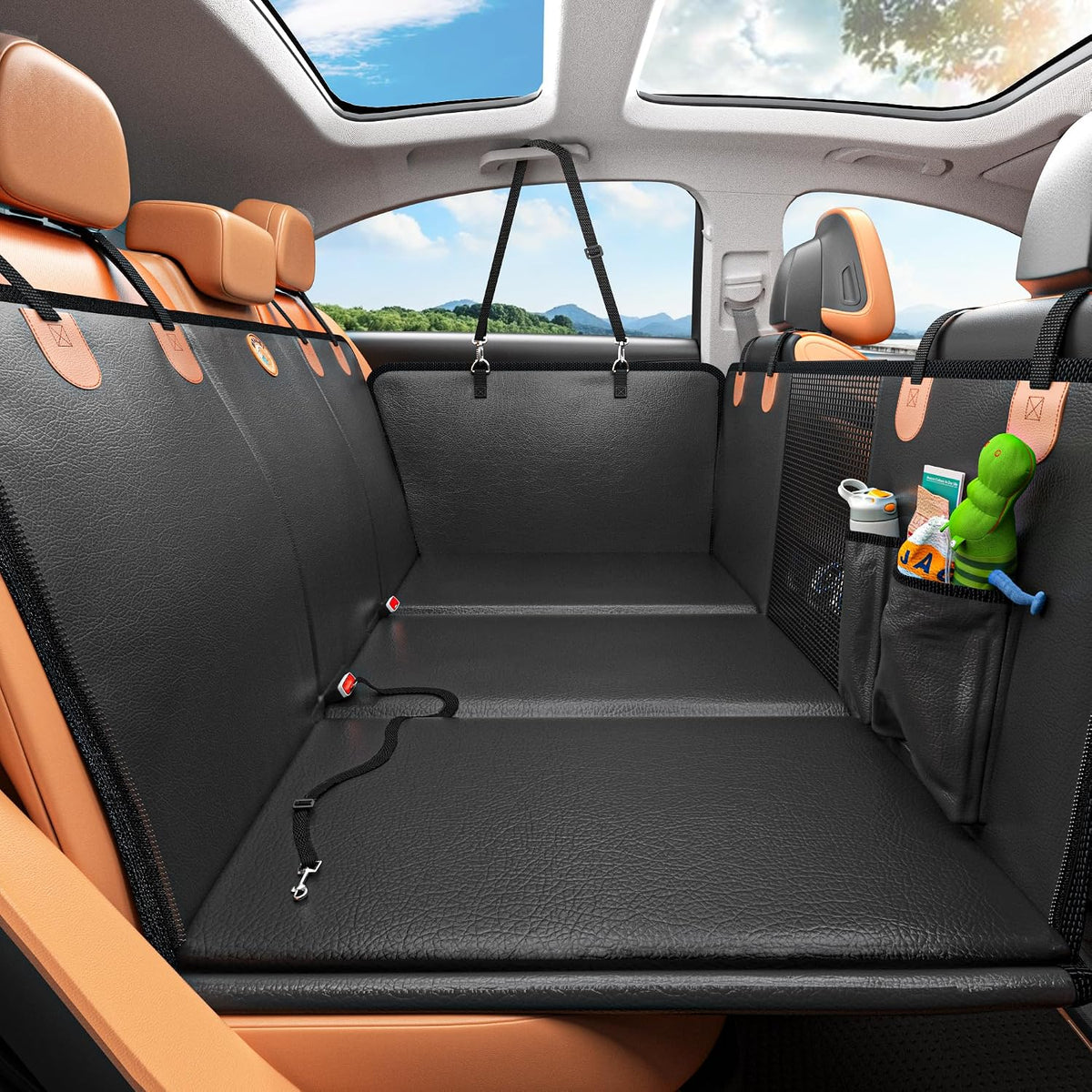 hard bottom dog car seat cover for back, main product view