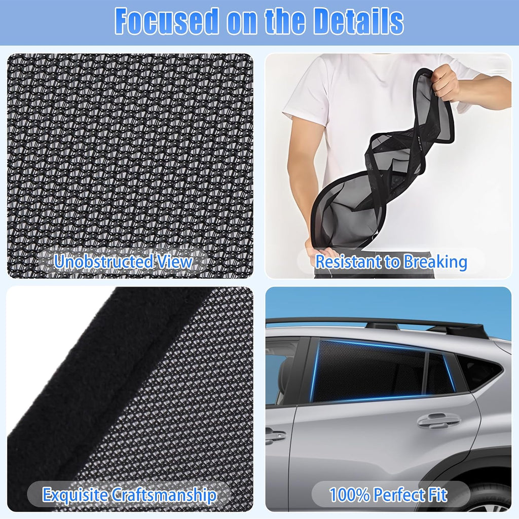ZATOOTO Car Window Shades Crosstrek 2024-2026 for Rear Window 2Pack car Shades for Back Windows Baby & Pet | Blocks 99% UV Rays & Heat | Breathable Mesh for Privacy & Bug Protection | Camping & Trave