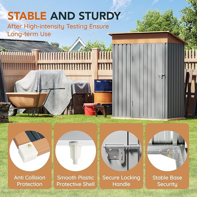 5x3FT Multi-Used Shed & Outdoor Storage Shed - Image 5