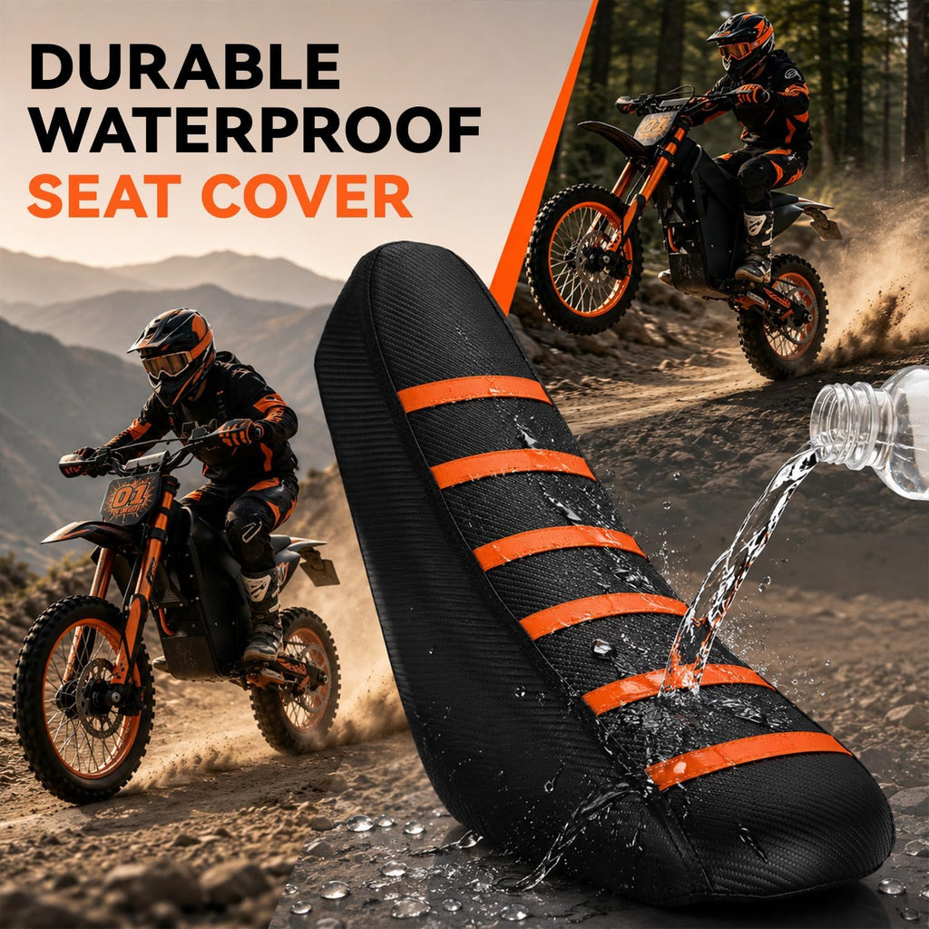 CHANGCHENG Electric Dirt Bike Seat Cover for Tutti Soleil 01,Waterproof Non-Slip Seat Cushion Cover for E Bike Tuttio Soleil01-Orange Stripe