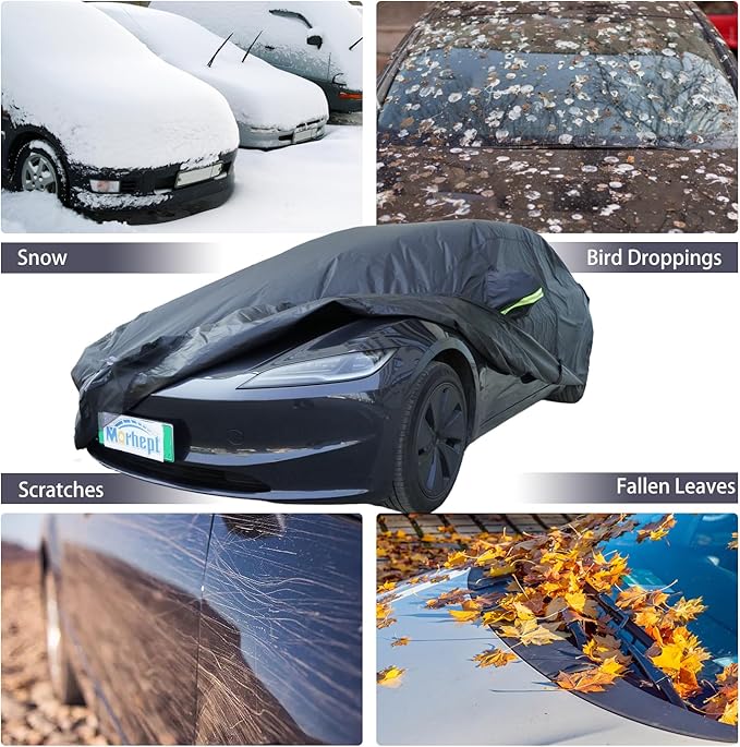 Car Cover for Tesla Model 3, Custom Fit Waterproof All Weather Full Exterior - Image 4