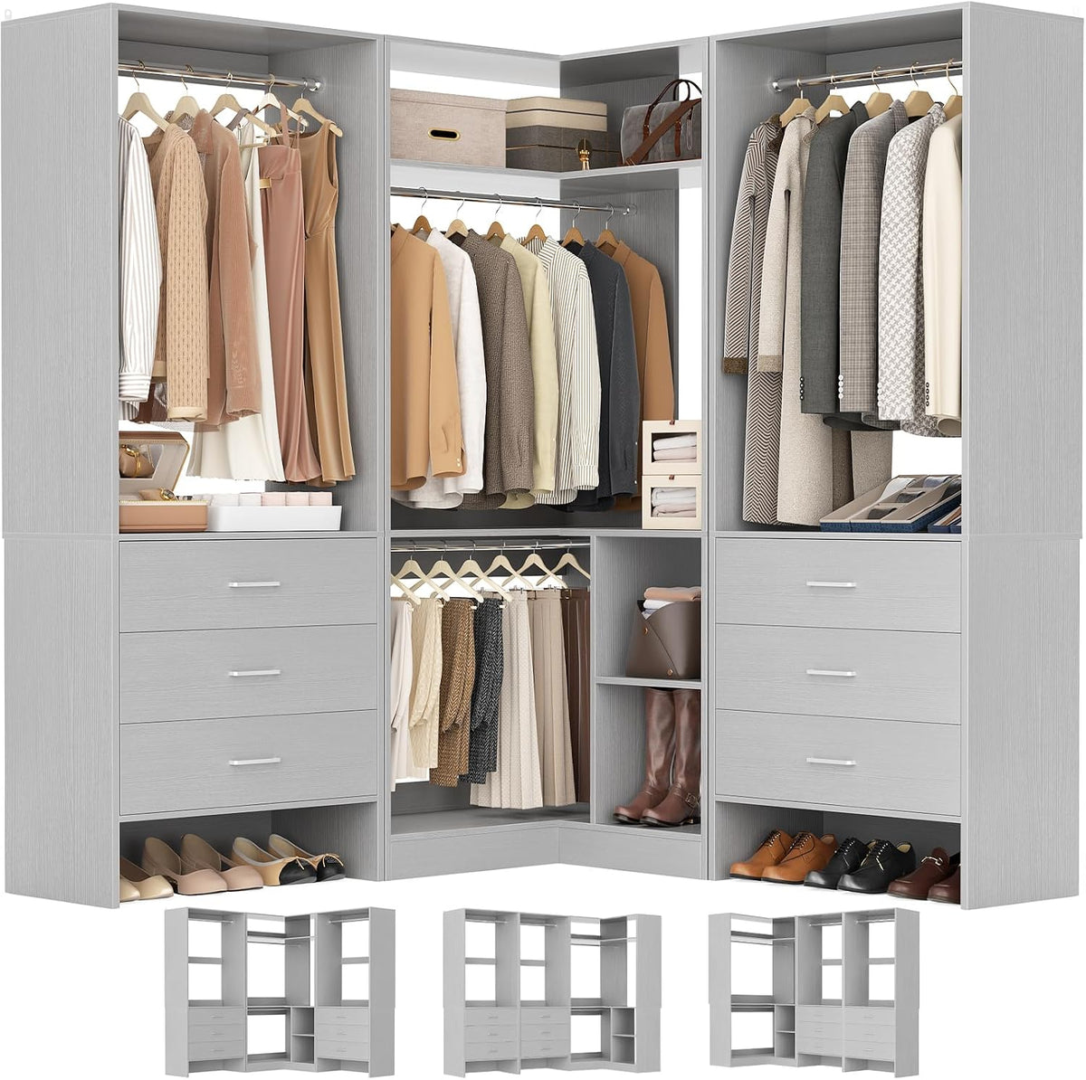 aheaplus closet system with 6 drawers, 4 hanging, main product view