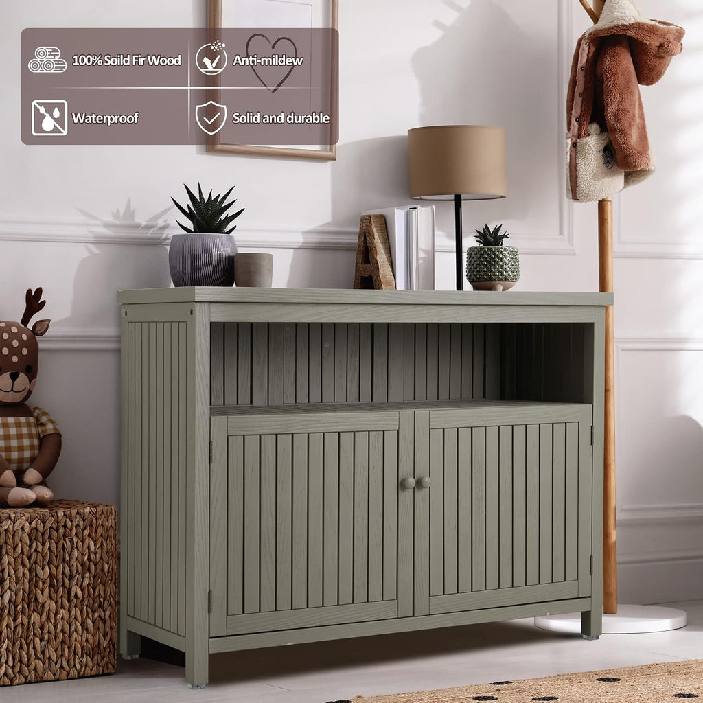 ahb outdoor console sideboards buffet cabinet(grey), close-up detail