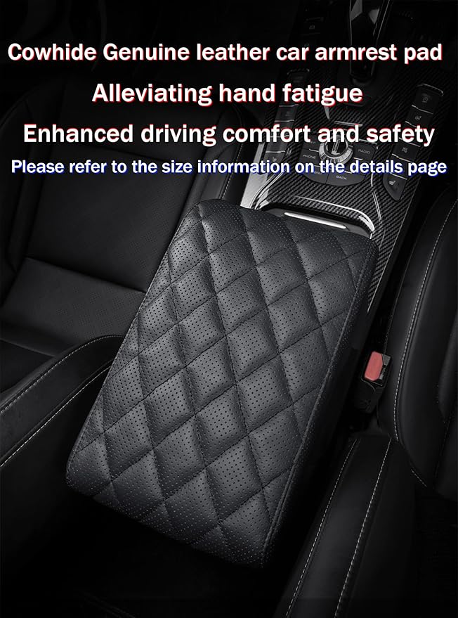 Car Center Console Cover pad Genuine Cowhide Leather, Vehicle Arm Rest Cushion - Image 8