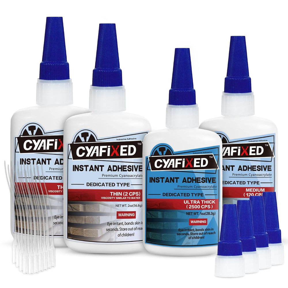 Super Glue Kits, Thin, Medium & Ultra Thick, 6 oz CA Glue for Woodworking