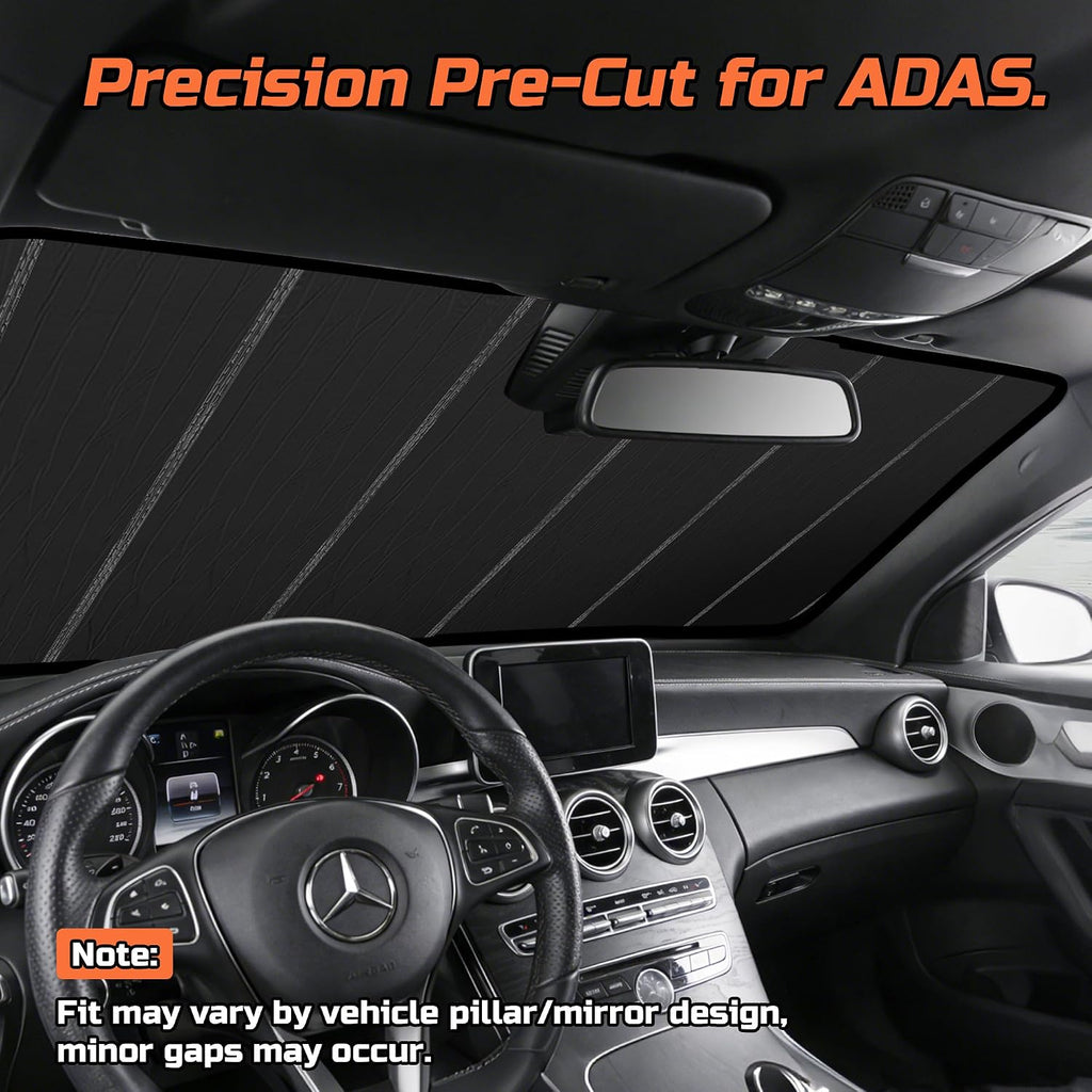 2023-2026 RX Windshield Sun Shade Compatible with 2023-2026 Lexus RX350 / RX350h / RX450h+ / RX500h Silver Reflective Foldable Front Sun Visor Sunshade Protector with Storage Bag Keep Interior Cool