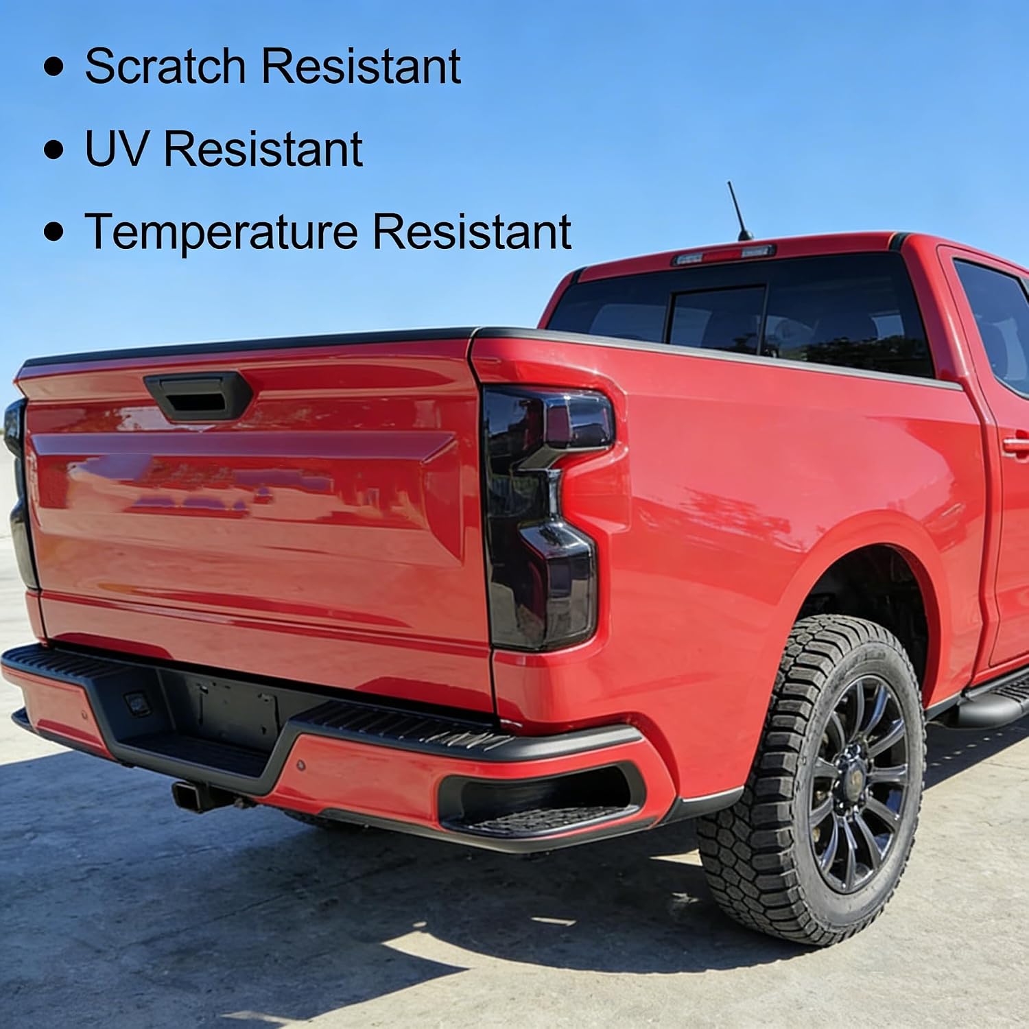 STSEV01 Taillight Cover Trim Fit for Chevy Silverado 1500 2019-2026 Accessories RST/LT/Custom/LTZ/High Coumtry,Tail Light Smoked Black Style Rear Lamp Protective Guards Exterior Decoration