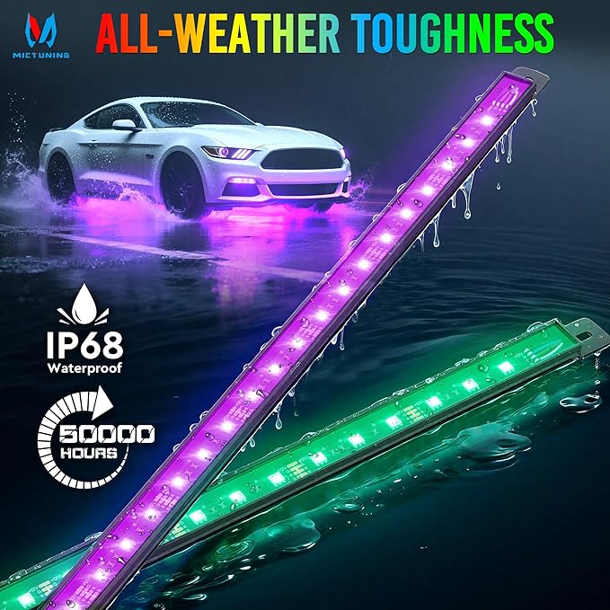 MICTUNING U8 RGB+IC Underglow LED Light Bars 888 LEDs, Dual Remote Control - Image 5