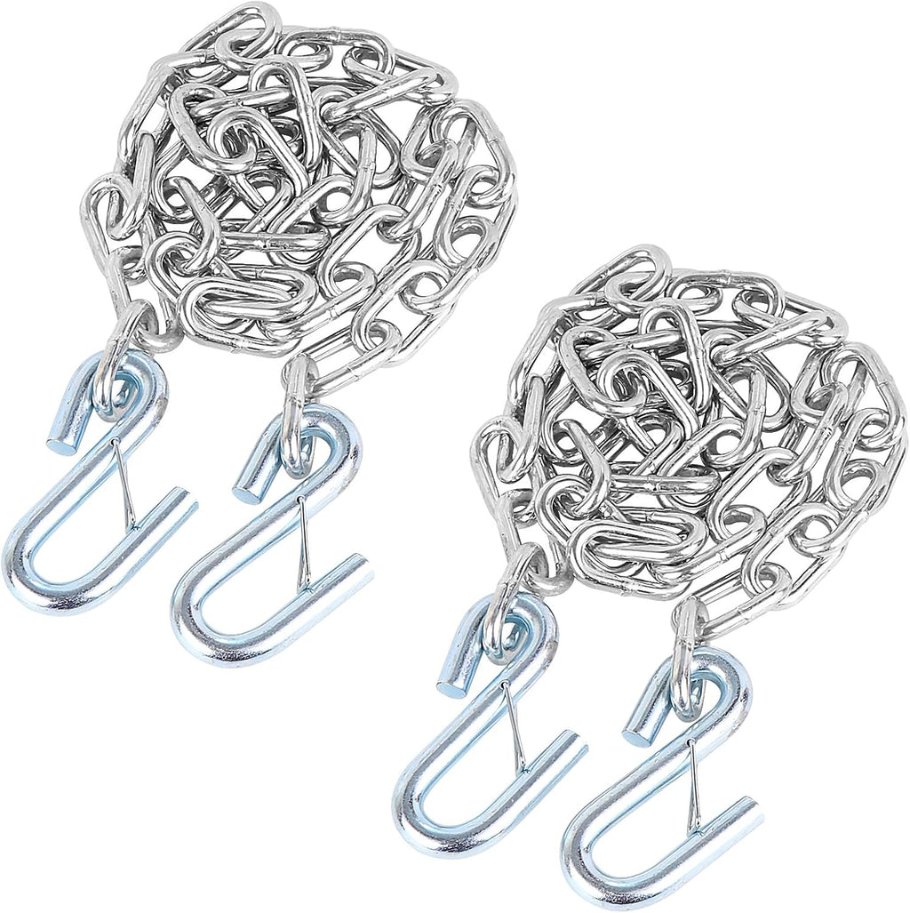27" Trailer Safety Chain with Heavy Duty 17/32" Spring Hooks, Grade 30 Zinc-Plated Steel Towing Chain Kit 7000 lbs Capacity for RV, Utility Trailer & Boat, 23" Chain Length, 2 Pack