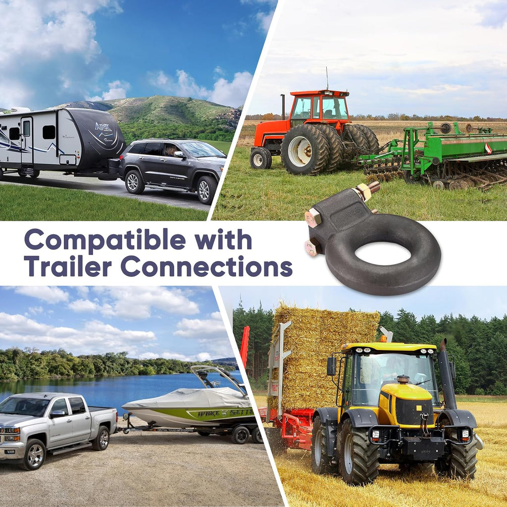 Pintle Hitch Lunette Ring, Forged Steel Pintle Hitch with Lunette, Tow Eye - Trailers and Towing Accessories