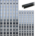 47.5-inch dual-track wall shelf rails, 12 pack, black, main product view