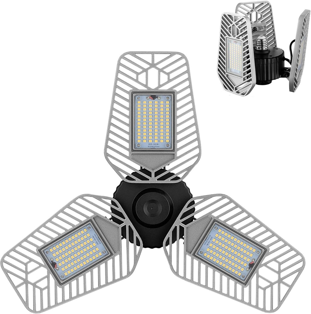 LED Garage Lights, Deformable LED Garage Ceiling Lights 9000 Lumens, 82W CRI 80