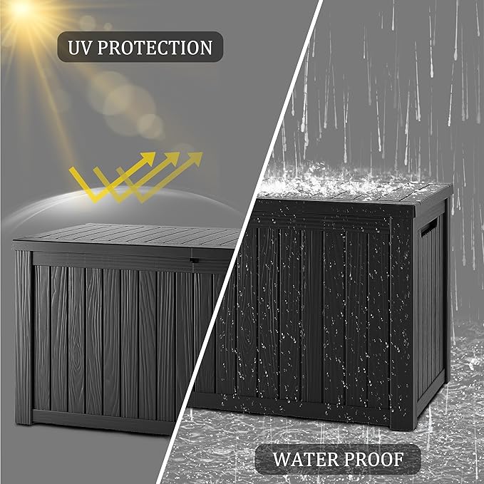 180 Gallon Lockable Resin Deck Box, Waterproof & UV-Resistant Outdoor Storage - Image 7