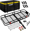 LWTURMRT 60"X21"X6" Hitch Cargo Carrier and Receiver Hitch Cargo Rack with Waterproof Cargo Bag(58"X20"X24"),Carrier Cargo Used Rust Resistant Baking Paint and Alloy Steel Material
