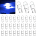ecocstm 30 PCS Car 194 LED Bulbs, 168 2825 W5W T10 Wedge COB LED Replacement Bulb, Error Free Interior Bulb for Dashboard Light, Dome Lights (Blue)