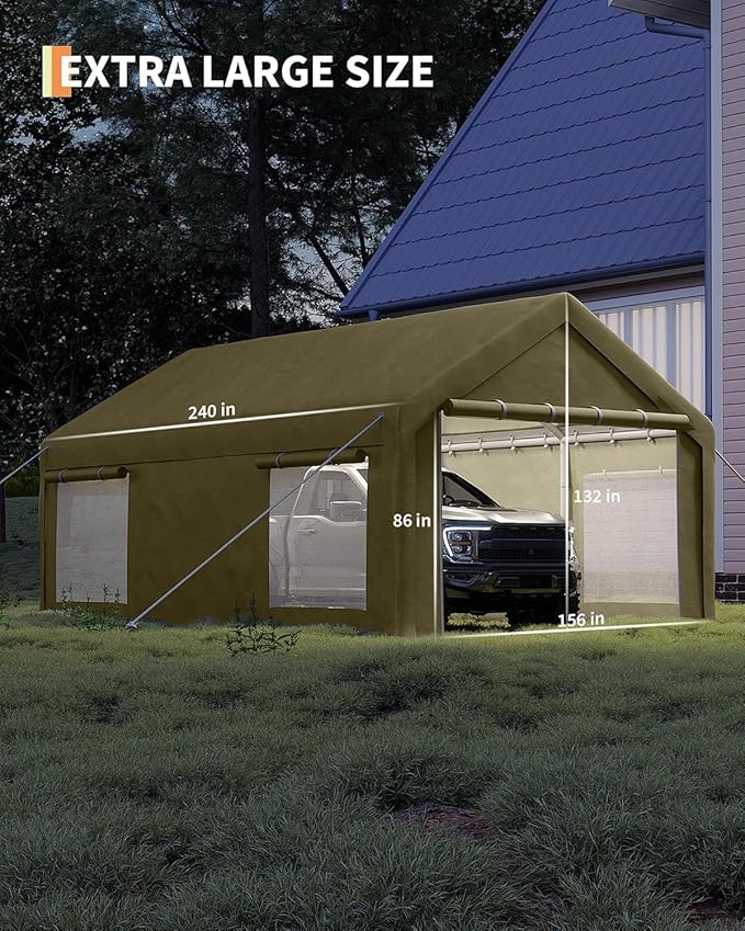 13 x 20ft Heavy-Duty Carport Canopy - Image 3