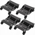 Car Dolly Set of 4, 6000 lbs Moving Tire Stake with Swivel Nylon Casters | 360° Swivel Nylon Casters & Dual Brakes