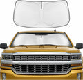 Motor Trend Custom Fit GMC Sierra & Chevy Silverado Windshield Sun Shade - Fits All (2014-2018) Trims - Car Windshield Sunshade Sierra & Silverado Accessories - Automotive Interior Protection
