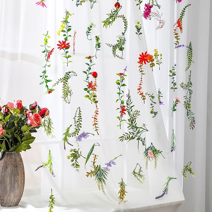 XunYee 6 Pcs 35.4 ft Flower Garlands Hanging Wildflower Backdrop Decoration A...