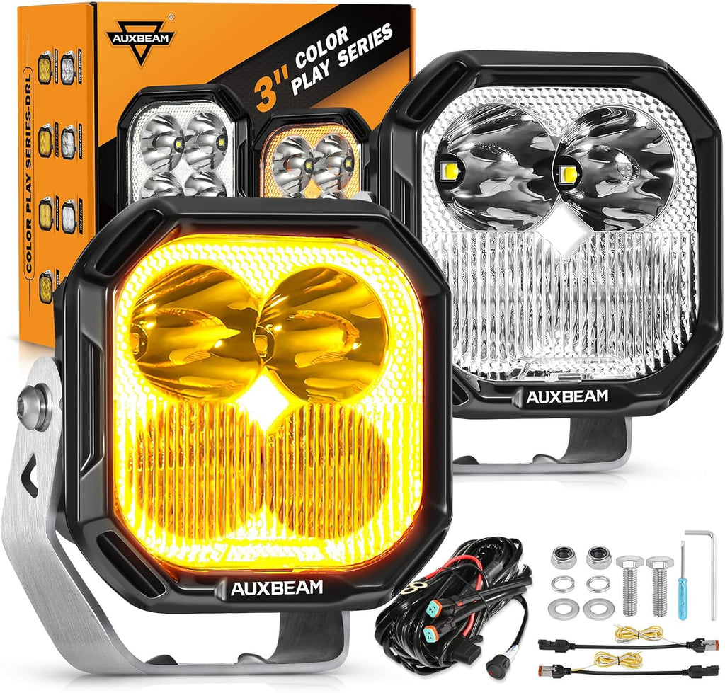 Auxbeam Color Play Series 3 Inch LED Pods, Offroad Light