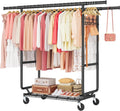 hoctieon 2-minute assembly double rod clothes rack, heavy, main product view