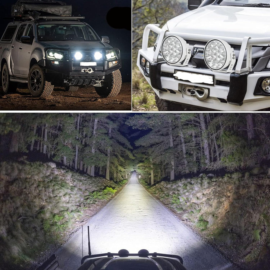 biglion.x 2pcs 7inch white boat spotlights off road on a desk or shelf