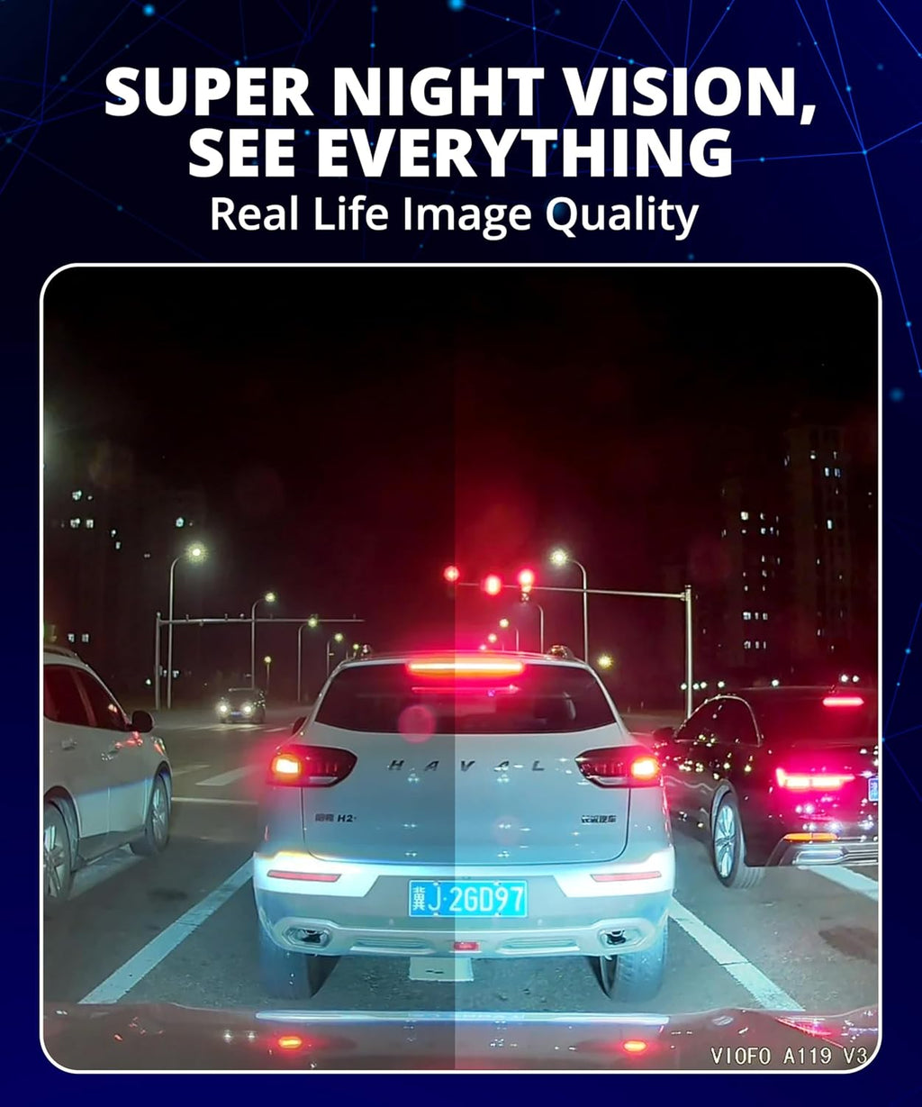 viofo a119 v3 dash cam, 2k front recording, package contents