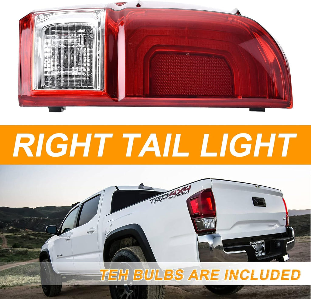 Tail Light Rear Lamp Compatible With 2016-2023 Toyota Tacoma Right Passenger Side Taillight Brake Signal Assembly with Bulb # ‎81550-04170