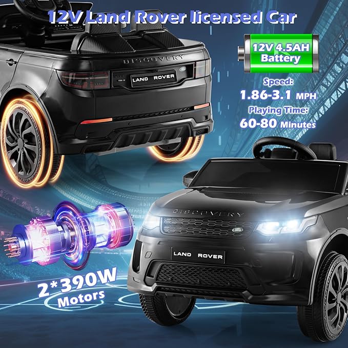 Costzon 12V Kids Ride On Car, Licensed Land Rover Electric Vehicle w/Remote - Image 2