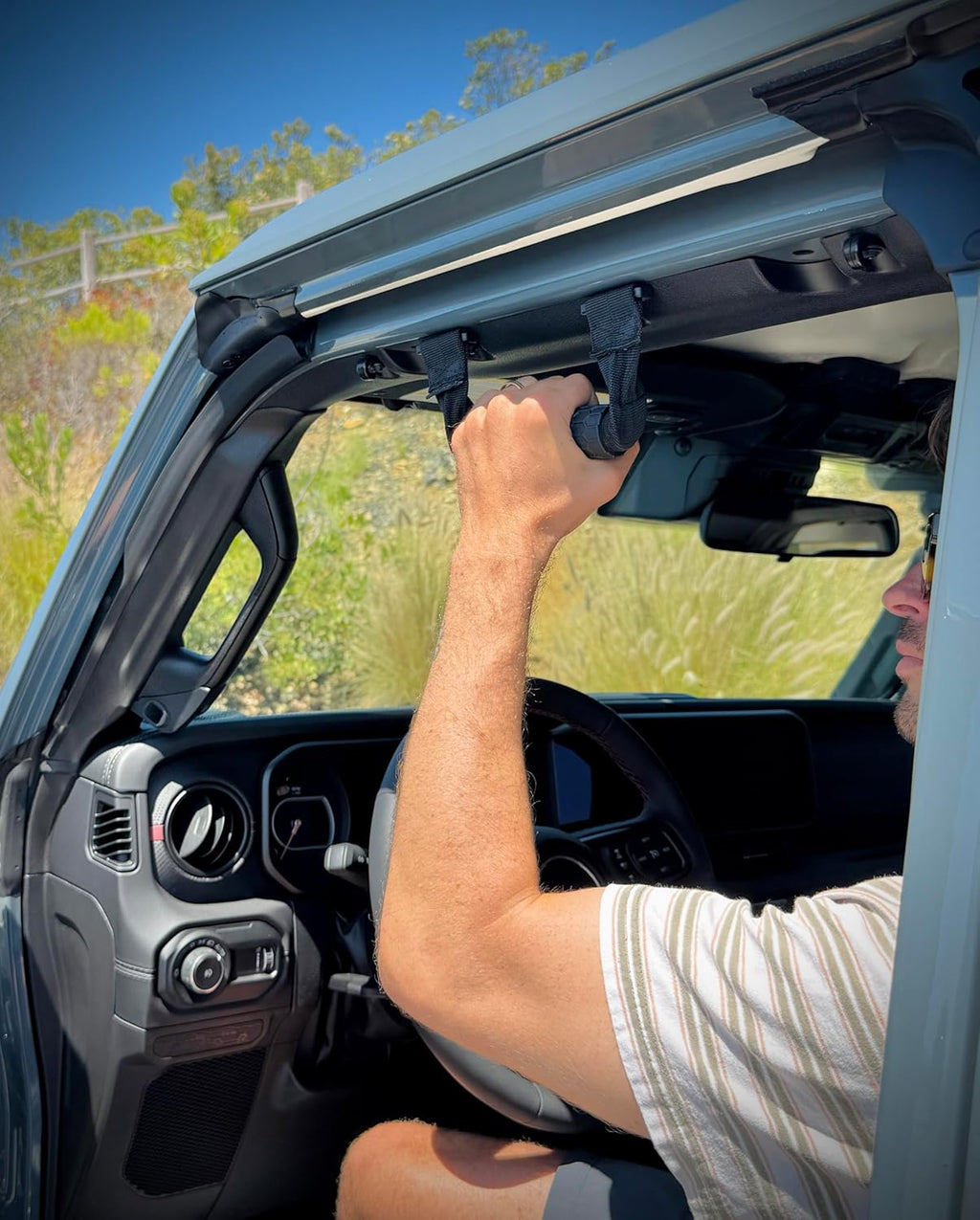 NXTGEN Cross Terrain Grab Handles for Jeep Wrangler JL 2018–2026 - Magnetic Stow-Away, Sky One Touch Compatiable – Airbag Compatible – Front & Rear – 2 Piece Set Left & Right