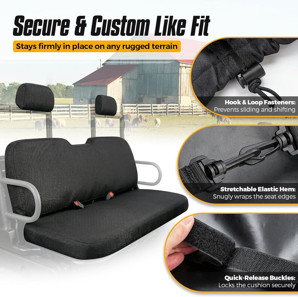 UTV Bench Seat Cover for Polaris Ranger 500 700 800 2002-2008, Waterproof Front Seat Protector Replacement, Heavy Duty Oxford Fabric (4 PCS)