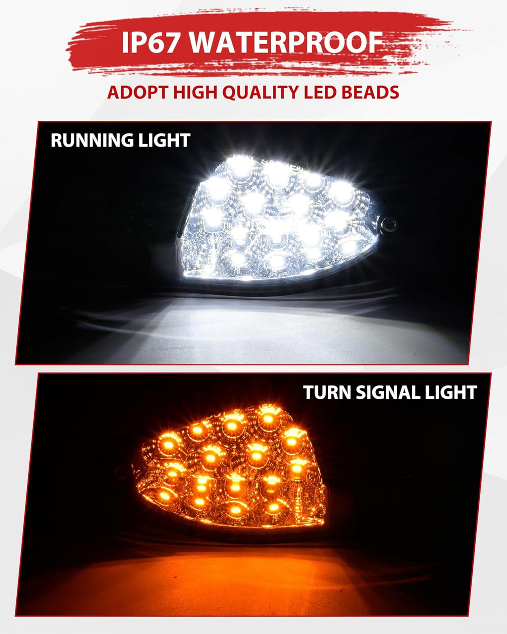SAUTVS LED Side Mirror Lights for Spder F3, LED Side Mirror Accent Auxiliary Lights Kit with Yellow Turn Signals for Can-Am Spyder F3 F3-S 2013-2026 Accessories (2PCS)