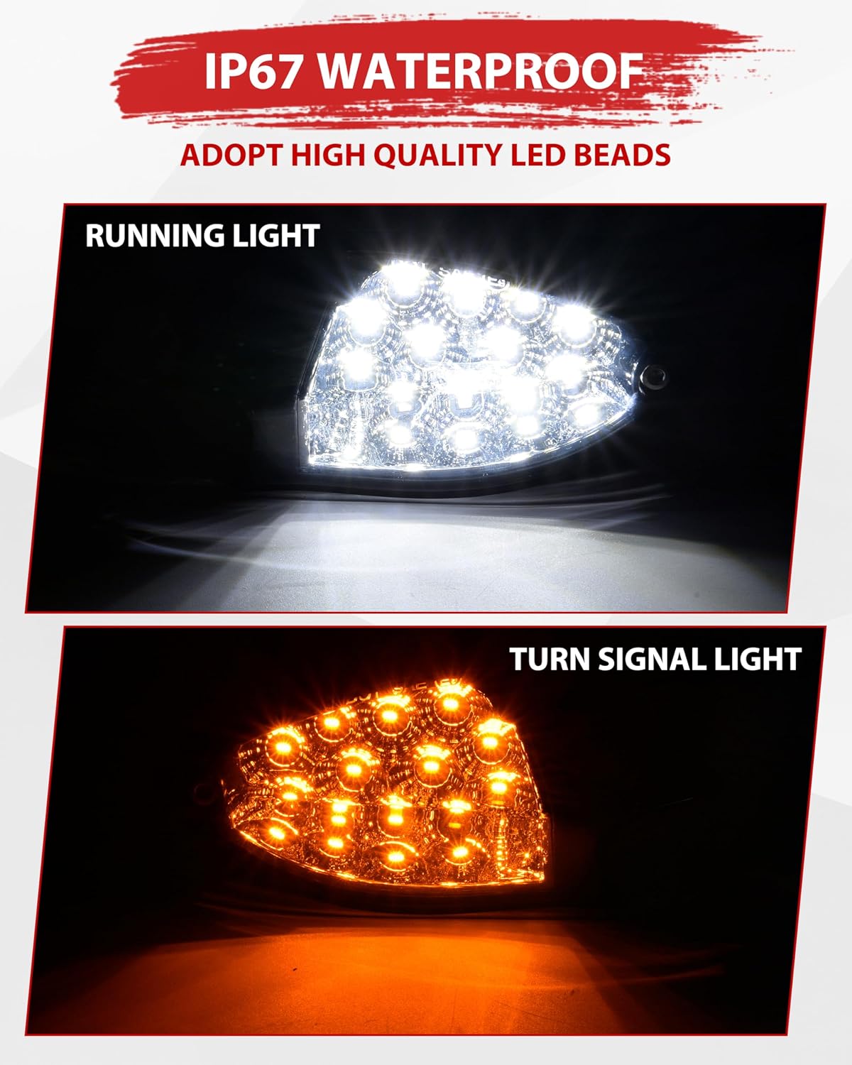 SAUTVS LED Side Mirror Lights for Spder F3, LED Side Mirror Accent Auxiliary Lights Kit with Yellow Turn Signals for Can-Am Spyder F3 F3-S 2013-2026 Accessories (2PCS)