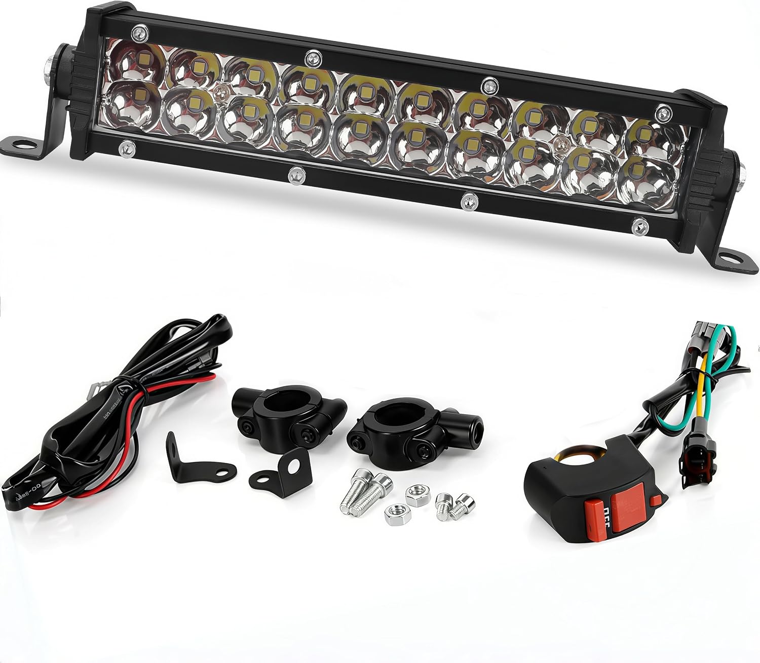 Motorcycle LED Light Bar 60W 4200Lm dirt bike headlight | Universal 7/8" 22mm Handlebars, Compatible with CRF110 CRF250F KLX110 TTR110 TTR110E RM85 YZF450 ，Dirt Bike Pit Bike