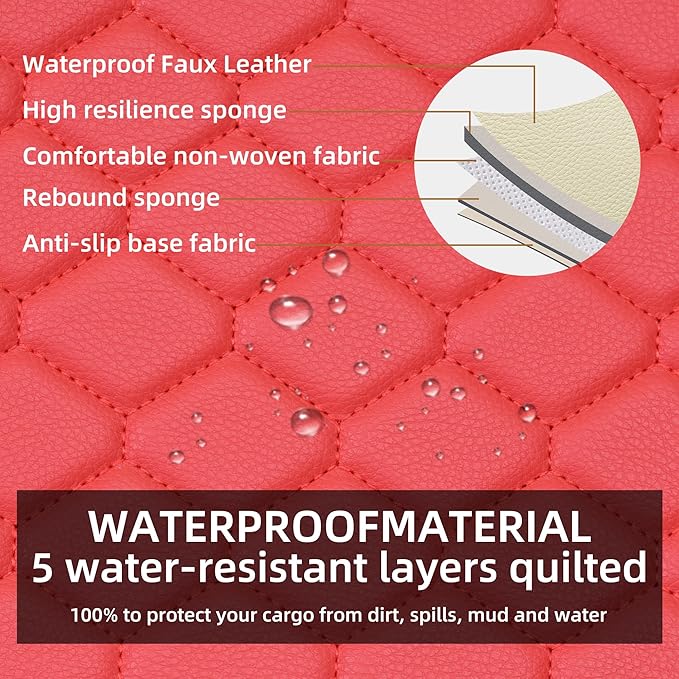 Elantrip Car Seat Cover Full Set Leather Car Seat Protector Universal fit - Image 2