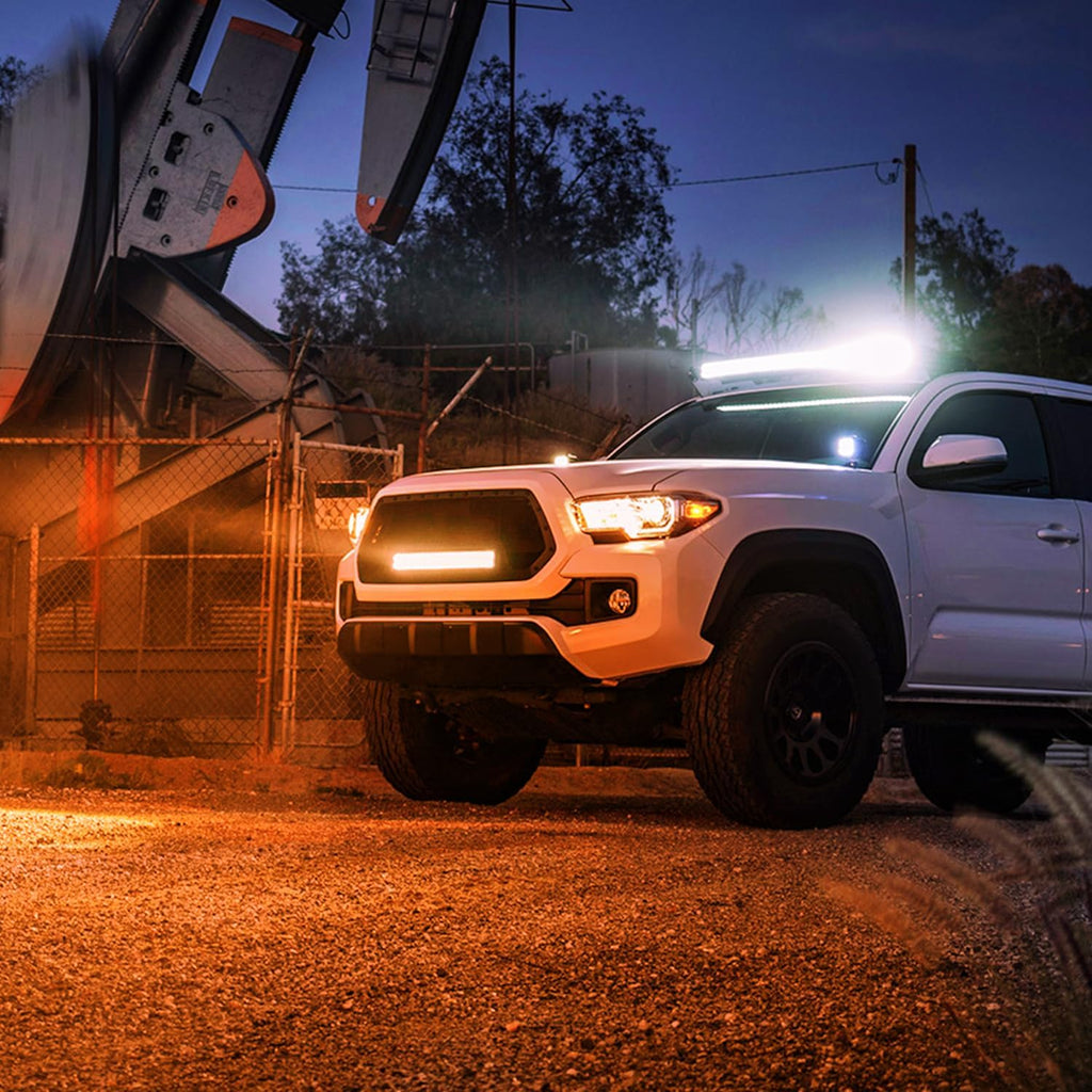 nilight led light bar 12 inch amber 300w, front angle view