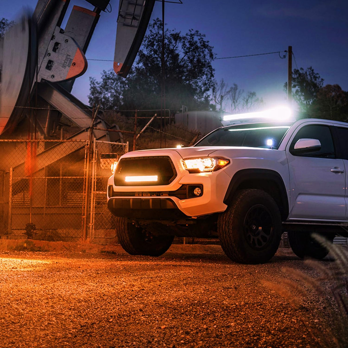 nilight led light bar 12 inch amber 300w, front angle view