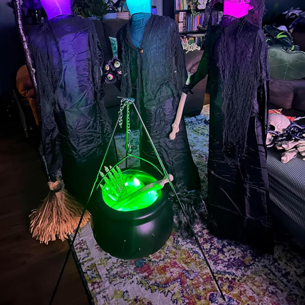 Halloween Decorations Outdoor - Large Witches Cauldron on Tripod with Lights ...