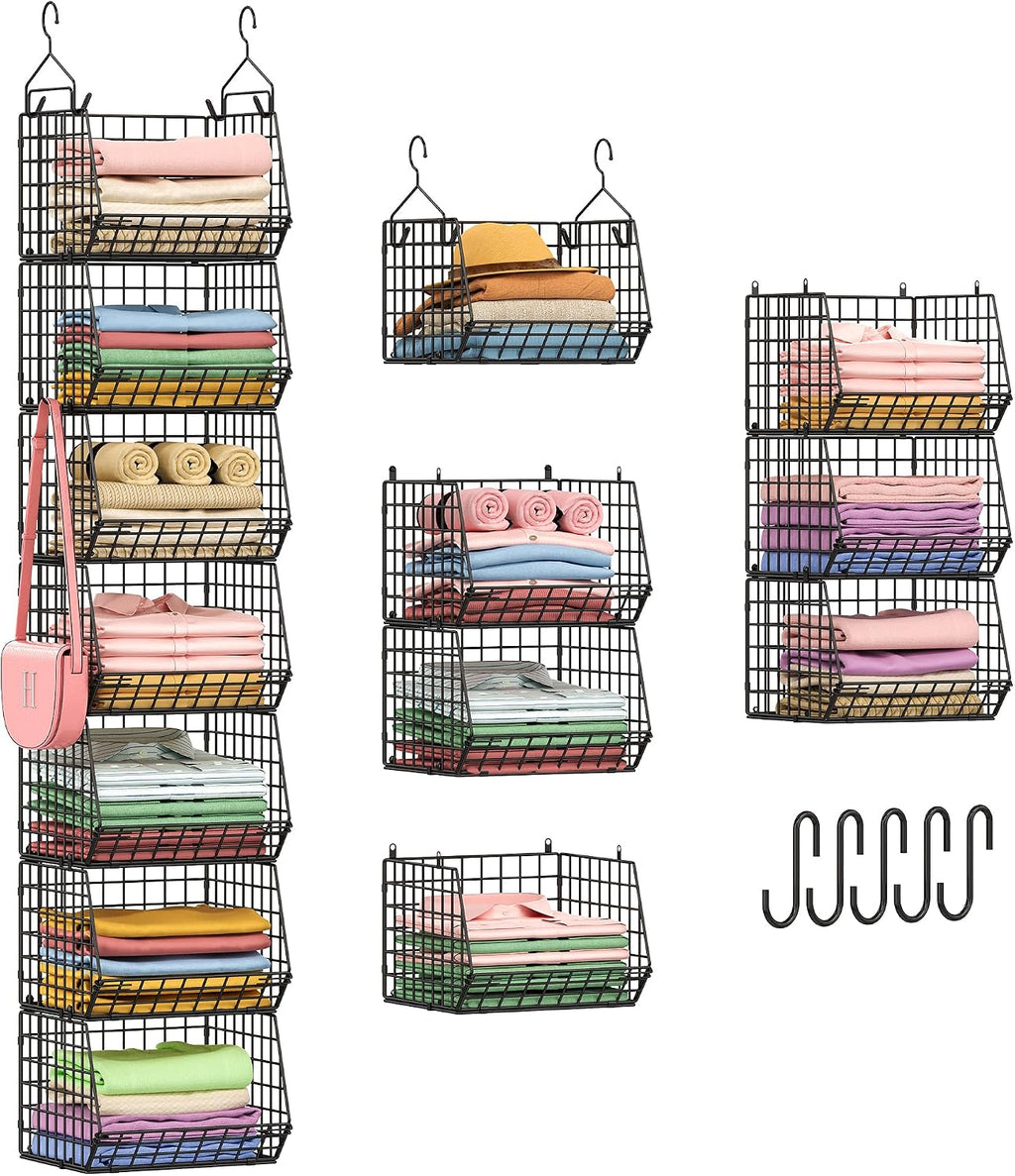 x-cosrack 7 tier foldable hanging closet organizer and, main product view