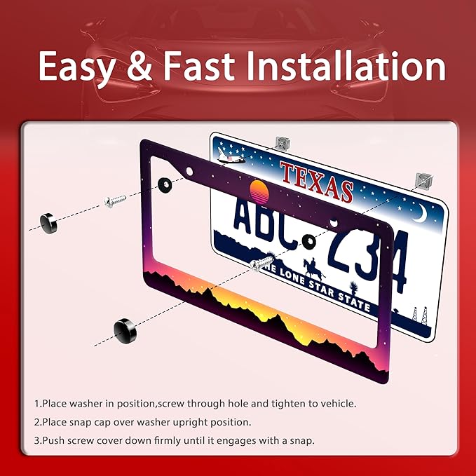 Mountain Sunset License Plate Frame Funny Mountains License Plate Frames - Image 3