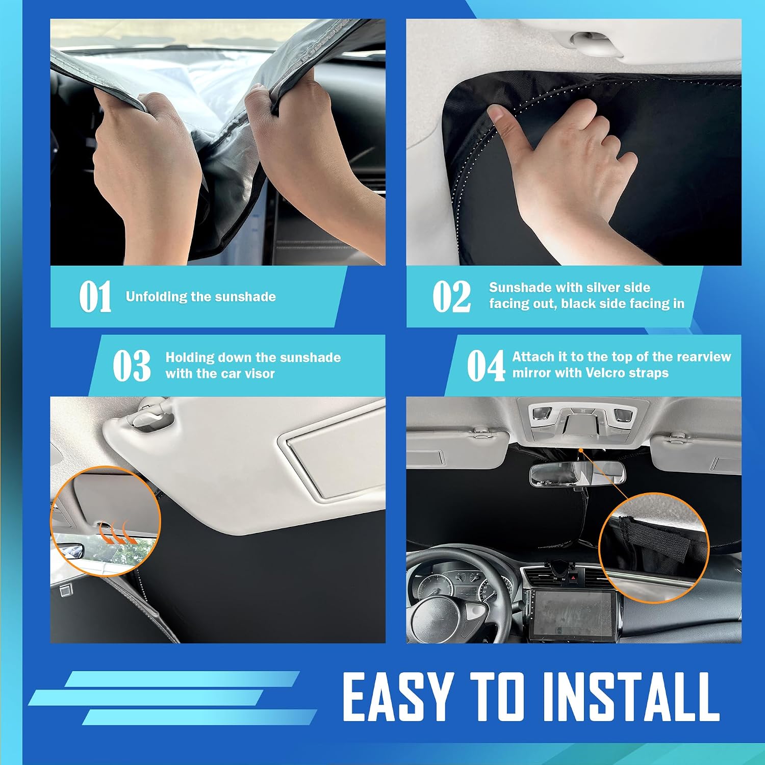 Custom Windshield Sunshade for Outback 2010-2026 | Front Window Sun Shade Sunscreen Double Layers Design